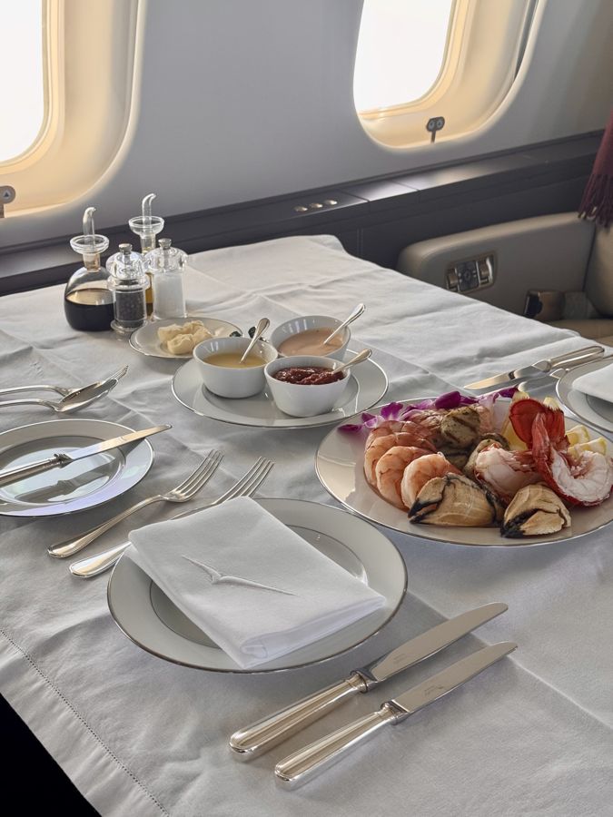 Lunch service, full table setting